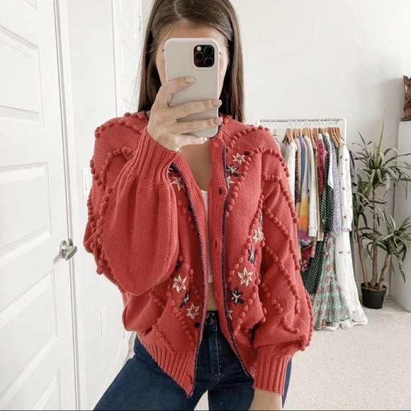 The Great Meadow Bobble Cardigan Sweater Knit Crochet Cardigan Sweater - Picture 11 of 11